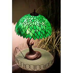 25LL-6224 Lampada da tavolo Tiffany Ø 41x57 cm  Verde Vetro Lampada da scrivania Tiffany