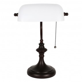 25LL-5683 Lampe de table 26x16x38 cm Blanc Métal Verre Lampe de bureau