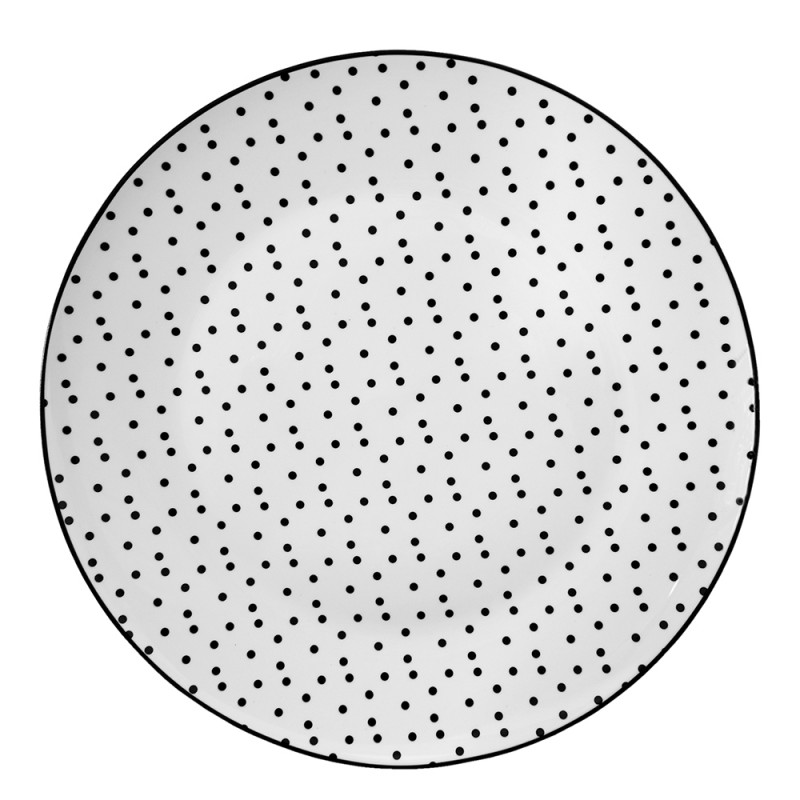 SDFP Speiseteller Ø 26 cm Weiß Schwarz Porzellan Punkte Rund Essteller