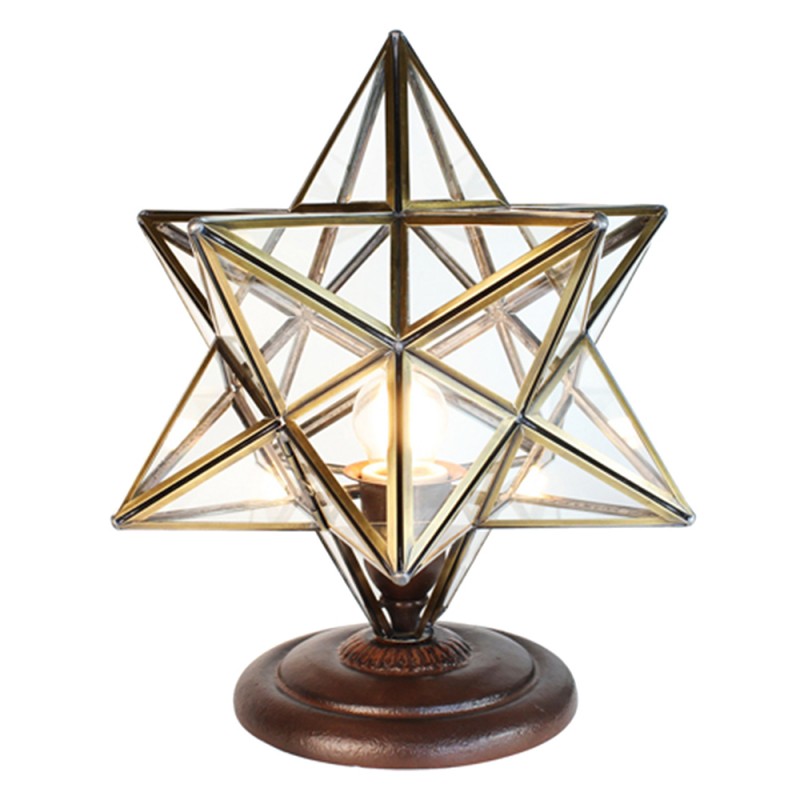 5LL-9340 Desk Lamp Star 26x26x36 cm  Transparent Metal Glass Table Lamp