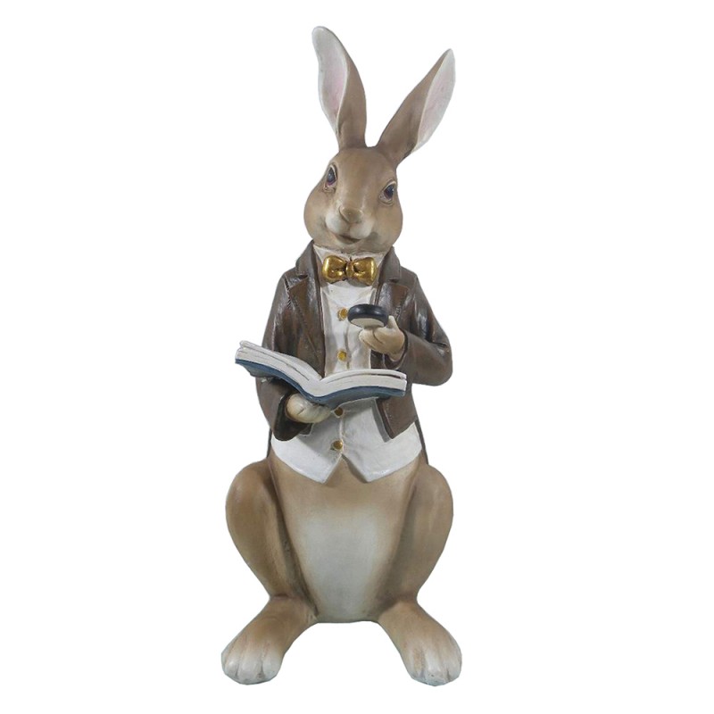 6PR2600 Figurine Rabbit 15x13x40 cm Beige Brown Polyresin Home Accessories