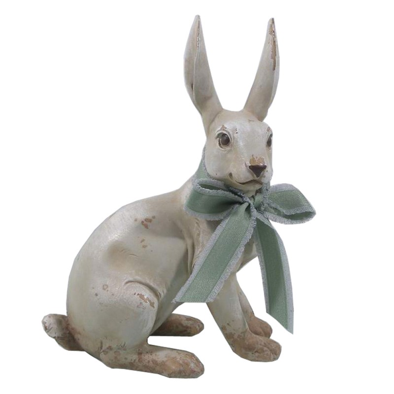6PR2607 Figurine Rabbit 20x11x28 cm Beige Green Polyresin Home Accessories