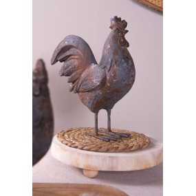 26PR2610 Figurine Rooster 19x9x24 cm Grey Brown Polyresin Home Accessories