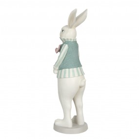 26PR3143 Figurine Rabbit 17x15x53 cm White Green Polyresin Home Accessories