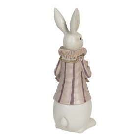 26PR3152 Figurine Rabbit 11x10x27 cm White Pink Polyresin Home Accessories