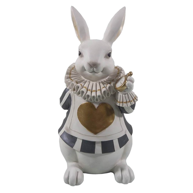 6PR3163 Figurine Rabbit 17x14x33 cm White Polyresin Home Accessories