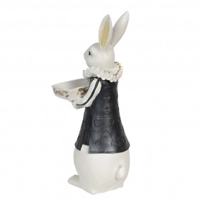 26PR3164 Figurine Rabbit 15x13x37 cm White Black Polyresin Home Accessories