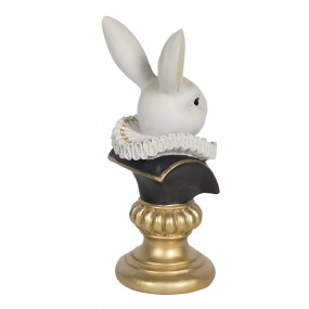 26PR3166 Figurine Rabbit 12x11x29 cm White Gold colored Polyresin Home Accessories