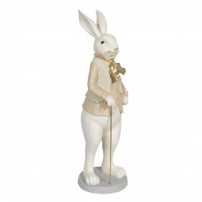 26PR3168 Figurine Rabbit 17x15x53 cm White Gold colored Polyresin Home Accessories