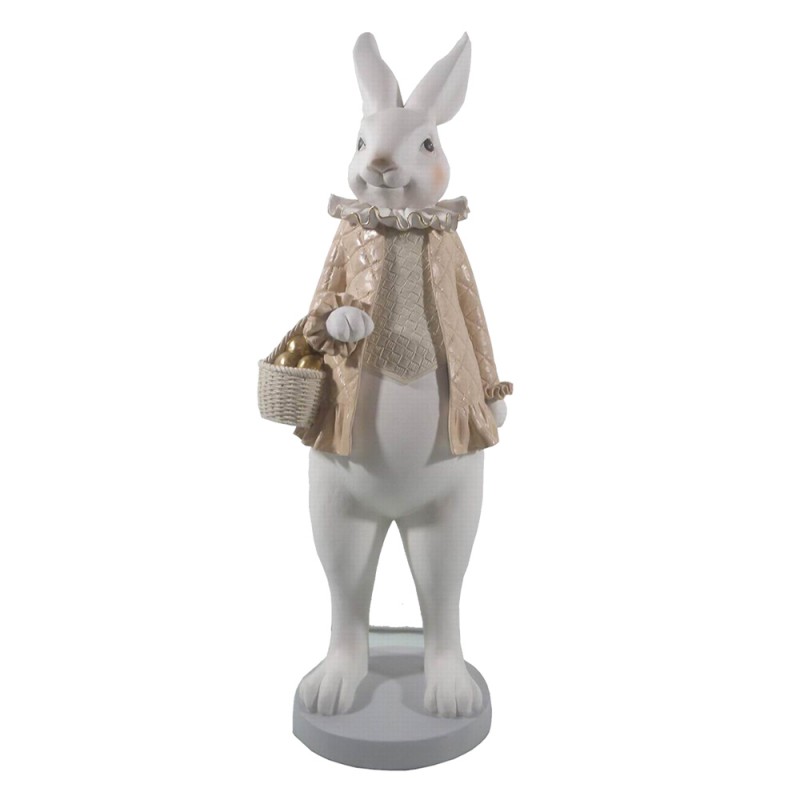 6PR3169 Figurine Rabbit 17x15x53 cm White Gold colored Polyresin Home Accessories