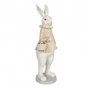 26PR3169 Figurine Rabbit 17x15x53 cm White Gold colored Polyresin Home Accessories