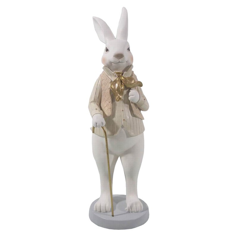 6PR3170 Figurine Rabbit 12x9x31 cm White Polyresin Home Accessories