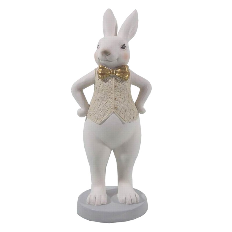 6PR3174 Figurine Rabbit 9x8x20 cm White Polyresin Home Accessories