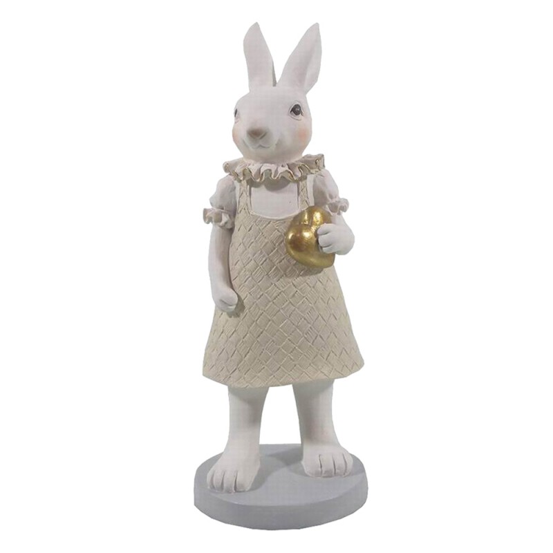 6PR3175 Figurine Rabbit 9x8x20 cm White Polyresin Home Accessories