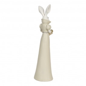 26PR3177 Figurine Rabbit 11x10x37 cm White Yellow Polyresin Home Accessories