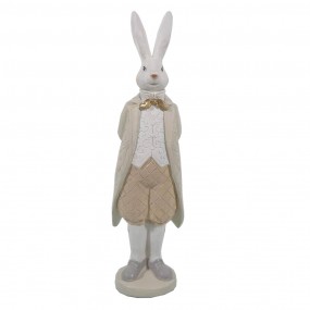 26PR3180 Figurine Rabbit 9x9x30 cm White Beige Polyresin Home Accessories