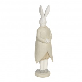 26PR3180 Figur Kaninchen 9x9x30 cm Weiß Beige Polyresin Wohnaccessoires