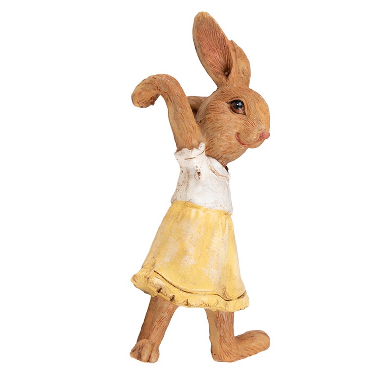 6PR3533 Figurine Rabbit 5x5x9 cm Yellow Brown Polyresin Home Accessories