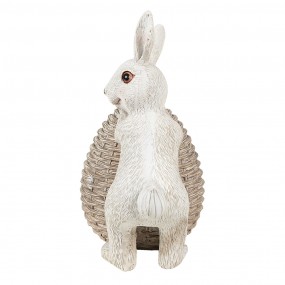 26PR3556 Figurine Rabbit 8x5x11 cm White Brown Polyresin Home Accessories