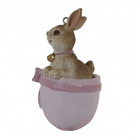 26PR3565 Ciondolo Coniglio 5x4x8 cm Rosa Beige Plastica Ciondolo di Pasqua