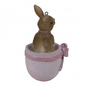 26PR3565 Pendant Rabbit 5x4x8 cm Pink Beige Plastic Easter Pendant