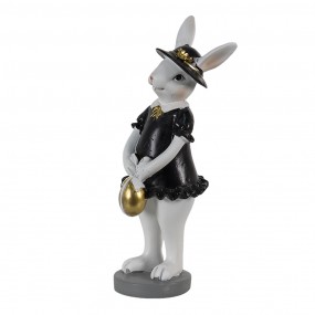 26PR3573 Figurine Rabbit 7x7x20 cm Black White Polyresin Home Accessories