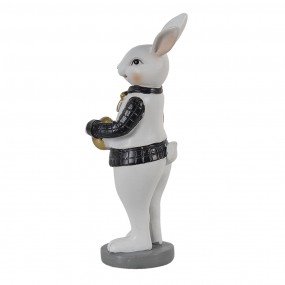 26PR3576 Figurine Rabbit 5x5x15 cm Black White Polyresin Home Accessories