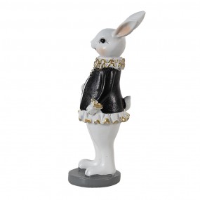 26PR3577 Figurine Rabbit 5x5x15 cm Black White Polyresin Home Accessories