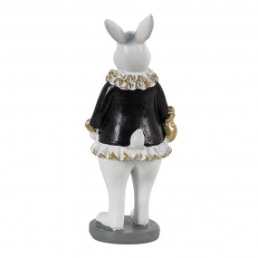 26PR3577 Figurine Rabbit 5x5x15 cm Black White Polyresin Home Accessories