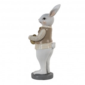26PR3578 Figurine Rabbit 5x5x15 cm Beige White Polyresin Home Accessories