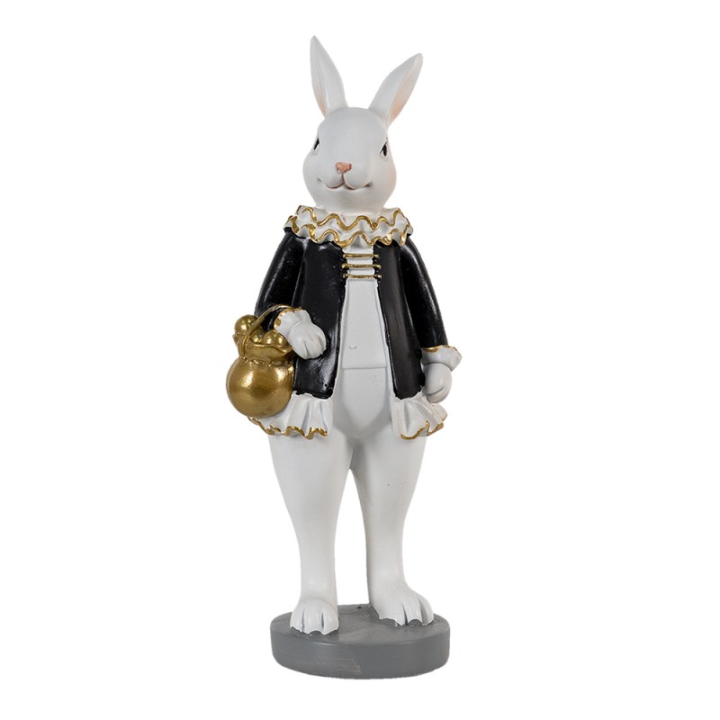 6PR3581 Figurine Rabbit 7x7x20 cm Black White Polyresin Home Accessories