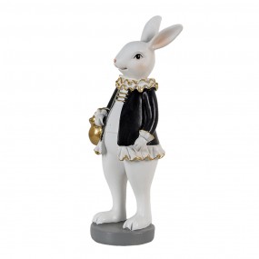 26PR3581 Figurine Rabbit 7x7x20 cm Black White Polyresin Home Accessories
