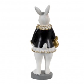 26PR3581 Figurine Rabbit 7x7x20 cm Black White Polyresin Home Accessories