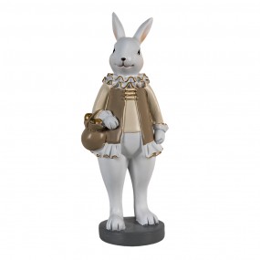 26PR3583 Figurine Rabbit 10x8x25 cm Beige White Polyresin Home Accessories