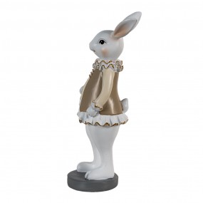 26PR3583 Figurine Rabbit 10x8x25 cm Beige White Polyresin Home Accessories