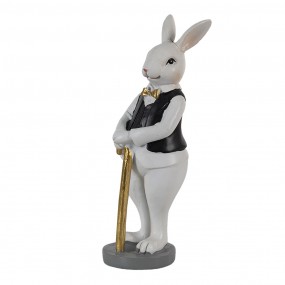 26PR3584 Figurine Rabbit 5x5x15 cm Black White Polyresin Home Accessories