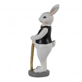 26PR3584 Figurine Rabbit 5x5x15 cm Black White Polyresin Home Accessories