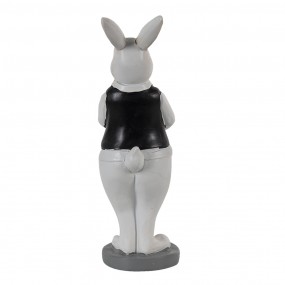 26PR3584 Figurine Lapin 5x5x15 cm Noir Blanc Polyrésine Accessoires de maison