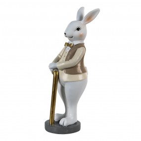26PR3586 Figurine Rabbit 10x8x25 cm Beige White Polyresin Home Accessories