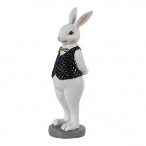 26PR3587 Figurine Rabbit 5x5x15 cm Black White Polyresin Home Accessories