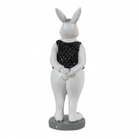 26PR3587 Figurine Lapin 5x5x15 cm Noir Blanc Polyrésine Accessoires de maison