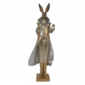 26PR3597 Figurine Rabbit 11x8x33 cm Gold colored Polyresin Home Accessories