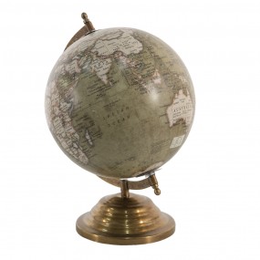 264906 Wereldbol  22x30 cm Groen Hout Metaal Globe