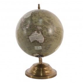264906 Wereldbol  22x30 cm Groen Hout Metaal Globe
