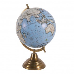 264908 Globe 22x33 cm Blue Wood Metal Globus