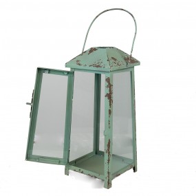 26Y4723 Lantern 16x15x47 cm Green Brown Metal Glass Candlestick