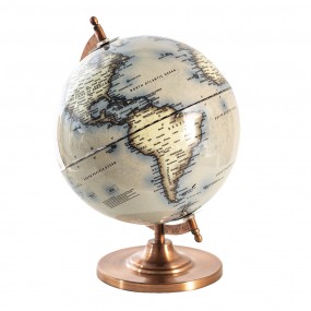 264910 Wereldbol  22x30 cm Blauw Hout Metaal Globe