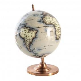 264910 Globe 22x30 cm Blue Wood Metal Globus