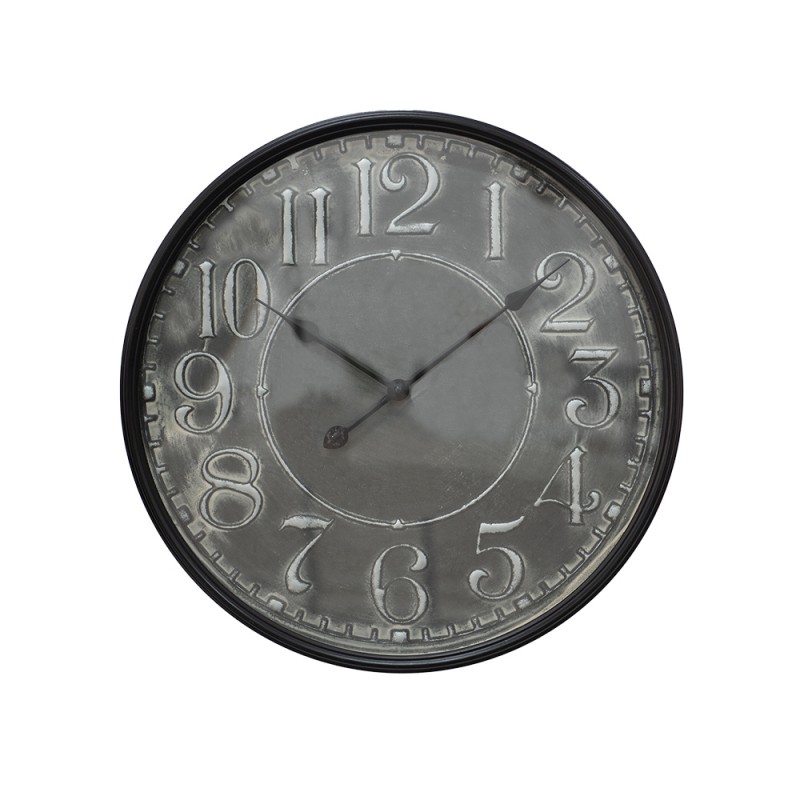 5KL0215 Wall Clock Ø 60 cm Grey Iron Round Hanging Clock