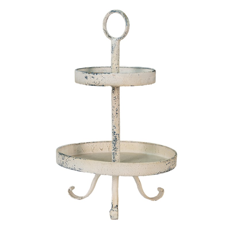 5Y1008 2-Tiered Stand Ø 30x50 cm Beige Metal Cake Stand